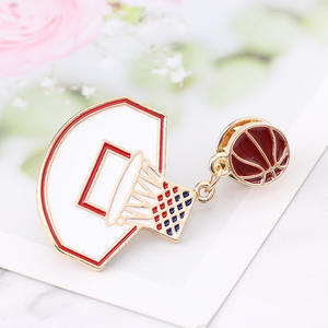 بروش رياضي من المينا للرجال والنساء والأطفال, بروش رياضي من المينا بسلسلة معدنية لكرة السلة ، وحامل من الدنيم ، ومجوهرات للرجال والنساء والأطفال - Product Image 5