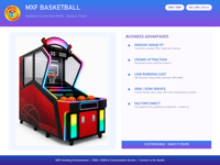 Machine d'arcade de basket-ball avec LED RGB 102x260x273 cm pour tir commercial