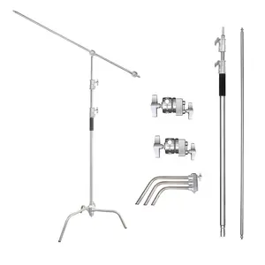 Trípode resistente de acero inoxidable con barra cruzada, soporte resistente para fotografía, ajustable, 1,5-3,3 metros