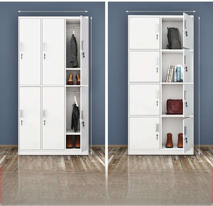 Armoire de classement en acier de bureau, rangement de livres, casier, armoire de rangement de fichiers en métal à 4 portes avec 4 étagères réglables - Product Image 5