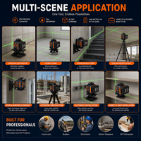 Niveau laser 4D vert 16 lignes OEM ODM, autonivelant à 360 degrés, haute précision, étanche IP54, avec 2 batteries
