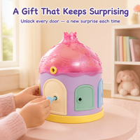 Maison de puzzle surprise pour enfants de 3 ans et plus avec 5 clés pour déverrouiller des compartiments secrets mignons, en plastique, échelle 1/12, boîte cadeau pour fête
