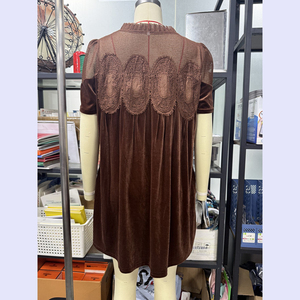 Vestido Mini de Terciopelo <span class=keywords><strong>con</strong></span> Encaje y Corte A para Mujer, Estilo Casual de Verano 2026, Plisado, Tipo Babydoll, <span class=keywords><strong>con</strong></span> Falda Acampanada - Product Image 6