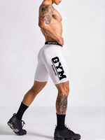 Shorts de fitness pour hommes avec inscription « GYM », longueur genou, pantalon de course athlétique, haute élasticité, séchage rapide, collants d'entraînement de basketball