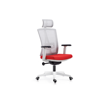 Chaise de bureau ergonomique moderne et contemporaine à dossier haut, réglable en hauteur, pivotante, en maille, certifiée BIFMA, en acier inoxydable, nylon et aluminium