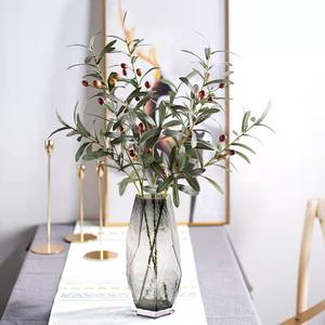 Fausse <span class=keywords><strong>tige</strong></span> verte 79cm branche de feuille d'olive artificielle <span class=keywords><strong>pour</strong></span> décoration de maison et de bureau - Product Image 2