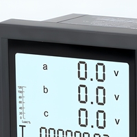 Panel Meter Multifungsi LCD Digital untuk Pengukuran Arus, Tegangan, Frekuensi Tiga Fasa, Multimeter Digital untuk Pengendalian Kebakaran AC220V 0.5