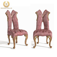 Chaise de restaurant en bois sculpté de style rococo, mobilier classique italien sur mesure, fauteuil de luxe pour hôtel