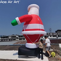 Père Noël gonflable géant de 6m pour la décoration de Noël gonflable de cour et de pelouse extérieure pour des fêtes et des promotions de vacances