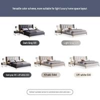 Tempat Tidur Berlapis Kulit Nappa dengan 98 Sandaran Kepala °   Headboard Ergonomis: Rangka Baja Mangan, Penyimpanan Gas-Lift, 5 Pilihan Warna Kustom
