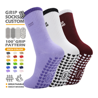 Chaussettes de yoga antidérapantes avec logo personnalisé, écologiques et respirantes, design antidérapant en silicone, chaussettes de fitness et de Pilates