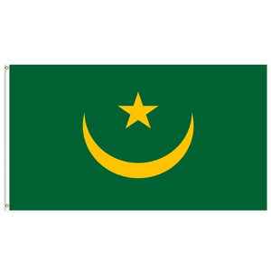 3x5Ft High Quality Triple/Double Layer Plus Blackout Cloth 100D Polyester Fabric Country Flag Mauritania Country - Product Image 1