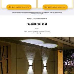 Projecteur mural solaire LED carré en acier inoxydable, étanche, pour jardin, paysage, villa, balcon, clôture - Vente en gros - Product Image 3