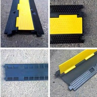 900X600X75mm protecteurs de câbles de sécurité routière à 5 voies, couverture de câble en caoutchouc, rampe de câbles