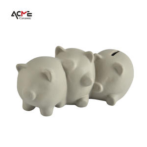 Alcancía de cerámica para niños y niñas, accesorio de tres cerditos, Ahorrador de dinero, Banco de monedas, novedad - Product Image 4