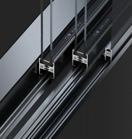 Porte et fenêtres coulissantes en aluminium au design moderne, cadre en alliage d'aluminium avec mécanismes de fenêtre coulissante