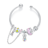 Breloque Lapin Coloré en Argent Sterling 925, Pendentif Œuf Étoile Porte-Bonheur, Chaîne de Sécurité, Articles pour Panier de Pâques, Cadeau DIY