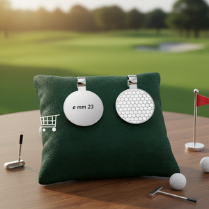 Ciondolo rotondo placcato Golf da 23 mm per la creazione di gioielli - Product Image 3