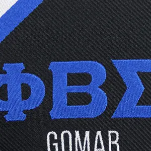 Fabrikant Groothandel Phi Beta Sigma Logo Custom Stropdas Set Blauw Zwart Gestreepte Broederschap Mannen Zijden Stropdas Sets