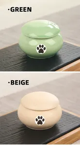 Urna de Cinzas de Animais de Estimação com Impressão de Pata, Urna Memorial de Cremação, Lembrança de Cerâmica para Cinzas de Cães - Product Image 4