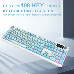 Tùy Chỉnh 108 Key RGB Backlit có dây không dây màng Bàn phím kích thước đầy đủ điện tử màn hình hiển thị OEM bàn phím các nhà sản xuất - Product Image 3