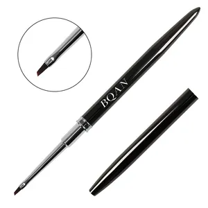 BQAN Vente en gros Manche noir Ombre Ovale Plat UV Gel Pinceaux à ongles Pétale Peinture Fine Liner Nail Art Brush Set