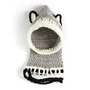 Bambini fatti a mano Carino protezione della Volpe cappello di lana earflap Panino cappello caldo Beanie cappelli di inverno per il bambino delle ragazze dei ragazzi M0337