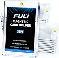Faible MOQ 35PT Étui de présentation magnétique en plastique anti-poussière One Touch pour cartes de sport de baseball