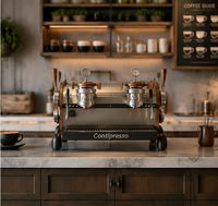 Machine à expresso professionnelle commerciale 2 groupes avec chaudière double saturée, contrôle de température PID et pompe rotative