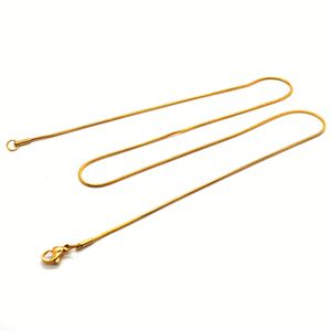 Collar de cadena de espiga fina y pequeña, chapado en oro de 18 quilates italiano, ajustable, para mujer - Product Image 1