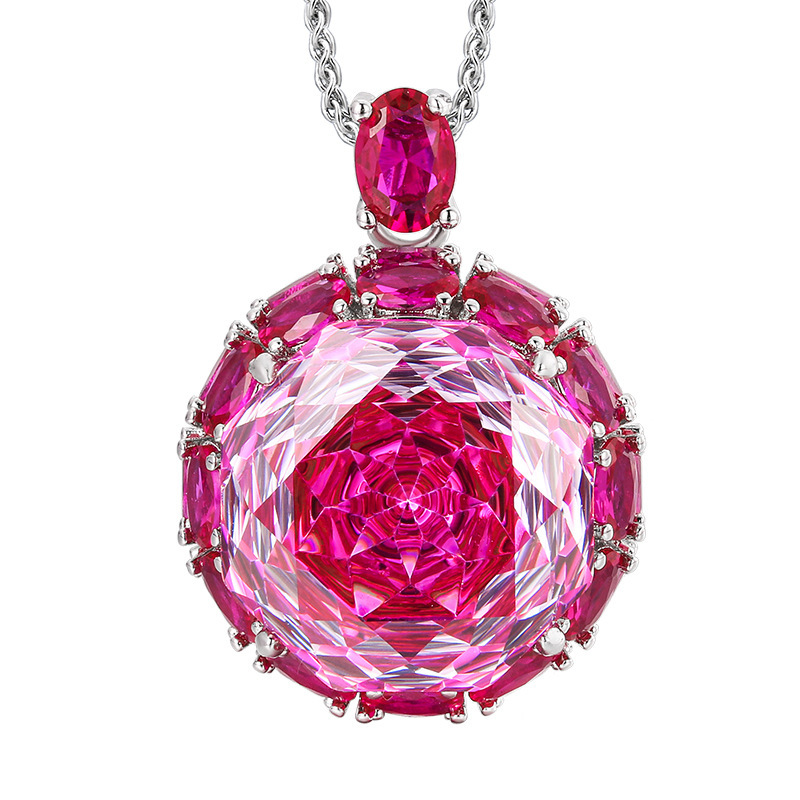 Pendentif rose platine avec chaîne Chopin