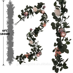 6FT Luxury Eucalyptus Artificial Christmas <b>Garland</b> Flowers Balls Fireproof Xmas Tree Fireplace Staircase Home Deck Holiday Decor - Product Image 2