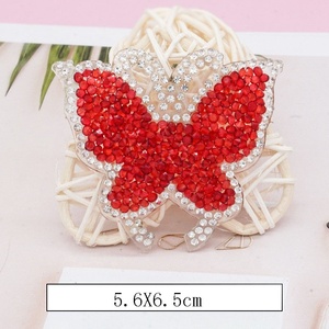 Neuankömmling Großhandel Wärme übertragung Eisen auf Kristall Strass Perlen Applique <span class=keywords><strong>Patch</strong></span> Heiß siegel DIY Schmetterling Applique Patches - Product Image 6