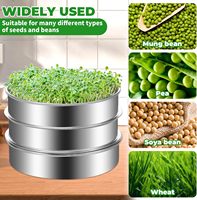 Kit de germination de graines en acier inoxydable à 3 niveaux pour micro-pousses, germeur de graines, plateaux de germination intérieurs pour la cuisine