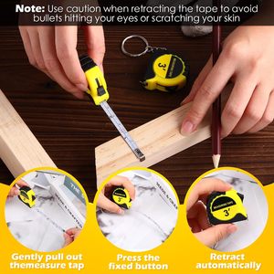 Мини-рулетка-брелок для измерений, 3 фута, маленькая выдвижная измерительная лента с замком, стальная, легко читаемая, с возможностью нанесения логотипа - Product Image 5