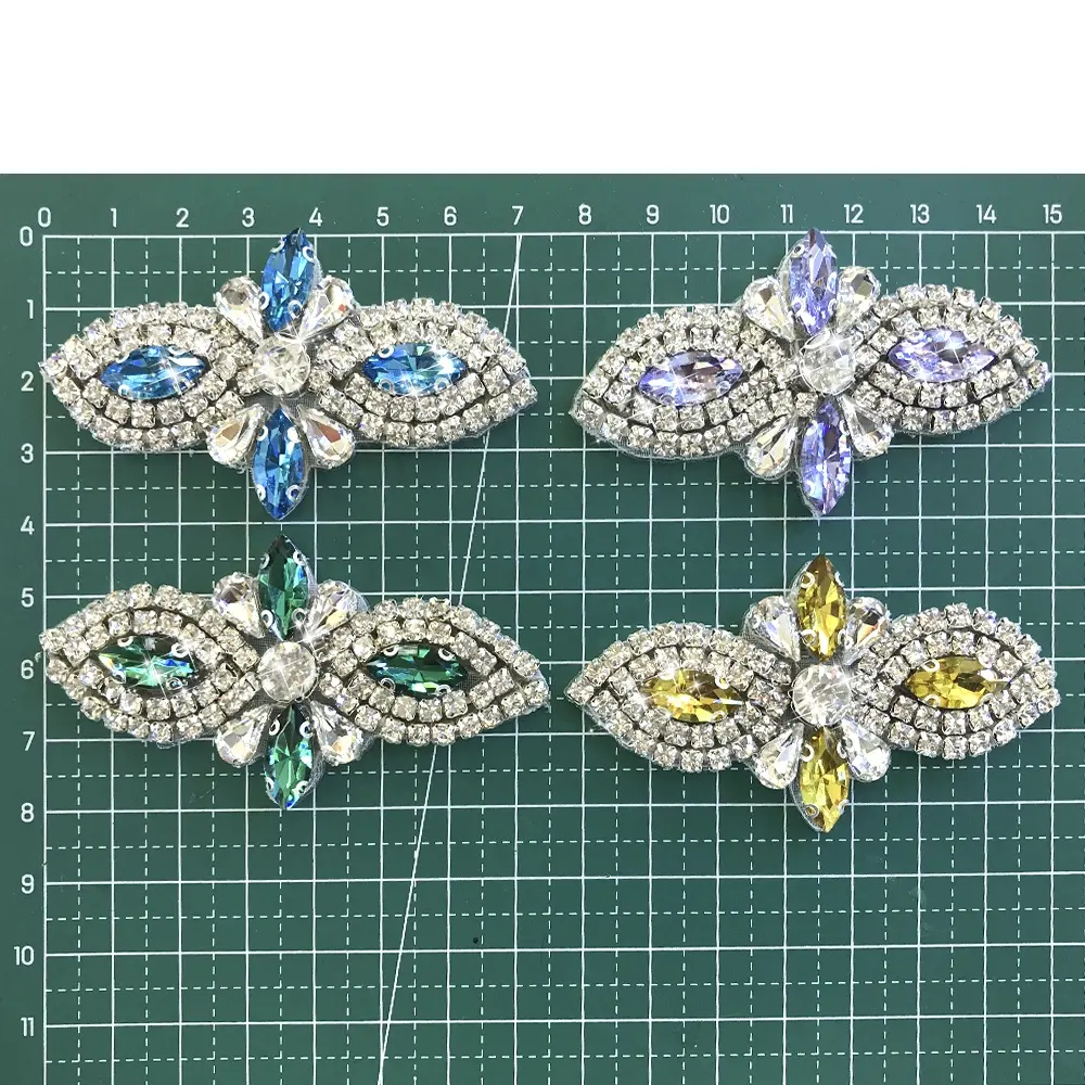 S626 Rhinestone Applique Crystal Patch Embroidery Bridal Jewelry Wedding Appliques