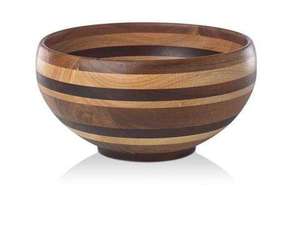 Large Wooden Salad Bowl with Enamel Printed Artwork Handcrafted Round Bowl for Dining <b>Table</b> Kitchens Restaurant Wooden Bowl - Product Image 6