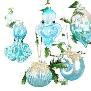Factory Direct Sales High Quality Handmade Customizable Full Color Marine Animal Christmas <b>Glass</b> Ornaments <b>Tree</b> - Product Image 4