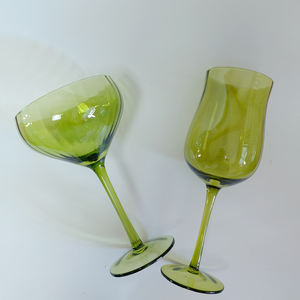 Verre à eau à ondulations vertes <span class=keywords><strong>de</strong></span> style vintage médiéval, verrerie pour cocktail, <span class=keywords><strong>coupe</strong></span> à <span class=keywords><strong>champagne</strong></span>, martini, margarita, accessoires <span class=keywords><strong>de</strong></span> bar, tasse - Product Image 4