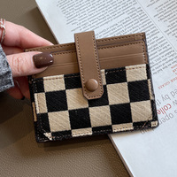 Dompet Dokumen Mini Portabel Warna Baru Kustom 2025 dengan Hiasan Rantai, Tempat Kartu Pendek dari Poliester, Tempat Kartu Kredit dan ID dari Nilon