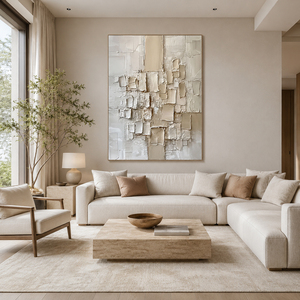 Fragments of Stillness 3D Textured Abstract Oil Painting Handmade <b>Canvas</b> Wall Art <b>for</b> Hotel Lobby Wholesale Large Size Artwork - Product Image 2