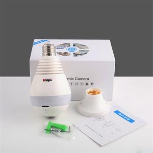 หลอดไฟอัจฉริยะ Anspo พร้อมกล้องวงจรปิด IP สำหรับบ้านอัจฉริยะ มุมมอง 360 องศา แบบ Fisheye ขนาดเล็ก ดูผ่านมือถือได้ รองรับการมองเห็นในเวลากลางคืน ความละเอียด 1080P ใช้แอป V380 - Product Image 6