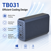 علبة تخزين U.2 SSD من نوع Thunderbolt 3/USB4 بسرعة 32 جيجابت في الثانية مع مروحة مدمجة وهيكل من الألومنيوم، تدعم تحويل U.2 NVMe، متوافقة مع أنظمة ويندوز/ماك/لينكس