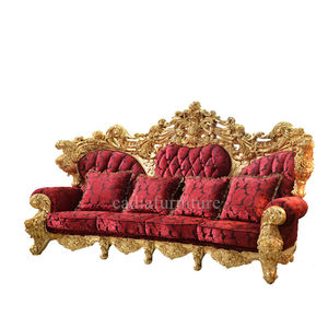 Muebles de sala de estar de lujo, muebles clásicos, sofá y sofá tallado en pan de oro, juego de sofás de lujo 1 + 2 + 4 - Product Image 1