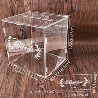 Klar s Spenden box mit Schloss Klar Acryl Laser gravierte Hochzeits karte Aufbewahrung sbox mit Schloss zerlegte Box