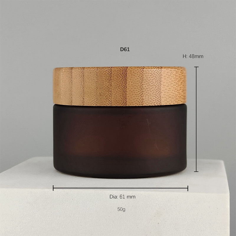 Coperchio di bambù barattolo marrone smerigliato D61
