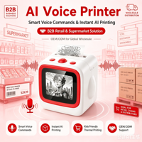 Printer Portabel AI Printer Mini AI Printer Portabel Bertenaga AI untuk Jawaban Q&A dan Cetakan Scrapbook Kreatif