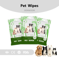Lingettes pour animaux de compagnie en fibre de bambou pour nettoyer les pattes après la promenade et les pattes boueuses Hypoallergéniques Sans parfum Biodégradables Aloe vera et vitamine E