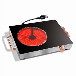 Placa de <span class=keywords><strong>Cocina</strong></span> Eléctrica Portátil de un Solo Quemador, Superficie de Cerámica, Apagado Automático, Control por Perilla, Placa de Cerámica Eléctrica - Product Image 1