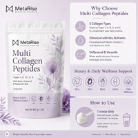 Poudre de peptides de collagène multi-sources à marque privée OEM, supplément protéiné beauté et nutrition, 2 lb (907 g)